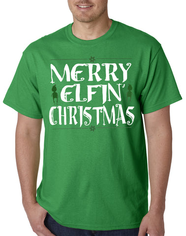 Merry Elfin' Christmas Funny Mens T-shirt