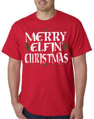 Merry Elfin' Christmas Funny Mens T-shirt