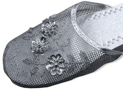 Mesh Chinese Slippers for weddings And Casual Wear (Silver)