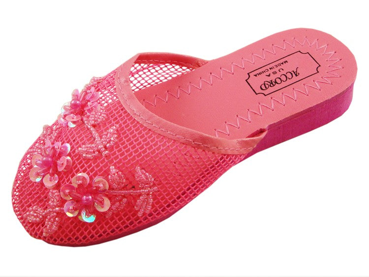 Mesh Chinese Slippers (Hot Pink)