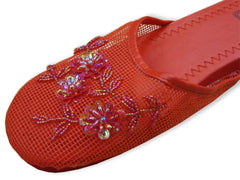 Mesh Chinese Slippers (Red)
