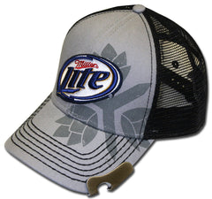 Miller Lite Bottle Opener 3 Hops Trucker Hat