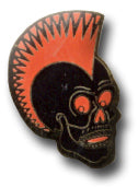 Mohawk Skull Lapel Pin