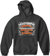 Moonshine Brewed For Bikers Adult Hoodie