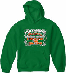 Moonshine Brewed For Bikers Adult Hoodie