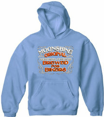 Moonshine Brewed For Bikers Adult Hoodie