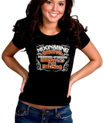 Moonshine Brewed For Bikers Girl's T-Shirt