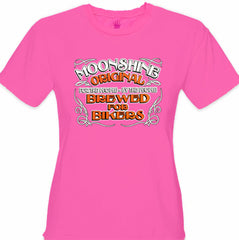 Moonshine Brewed For Bikers Girl's T-Shirt