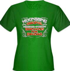 Moonshine Brewed For Bikers Girl's T-Shirt