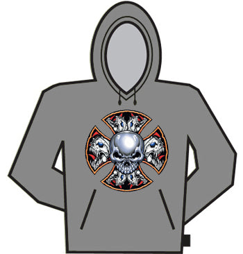 Multi Skull Cross Hoodie