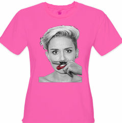 Mustache Funny Girl's T-Shirt