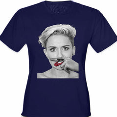 Mustache Funny Girl's T-Shirt