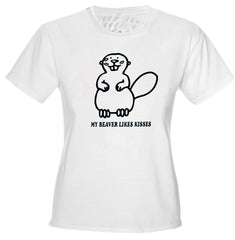 My Beaver Likes Kisses Girls T-Shirt