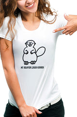 My Beaver Likes Kisses Girls T-Shirt