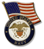 Navy With Flag Lapel Pin