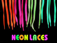 Neon Black Light Reactive Shoe Laces (Pair)