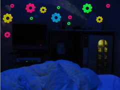 Neon Groovy Flowers Black Light Reactive Wall Decorations