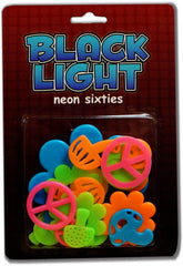 Neon Groovy Shape Black Light Reactive Wall Decorations