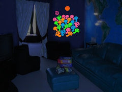 Neon Mushrooms Black Light Reactive Wall Decorations