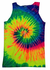 Neon Rainbow Spiral Tie Dye Tank Top