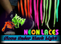 Neon Black Light Reactive Shoe Laces (Pair)