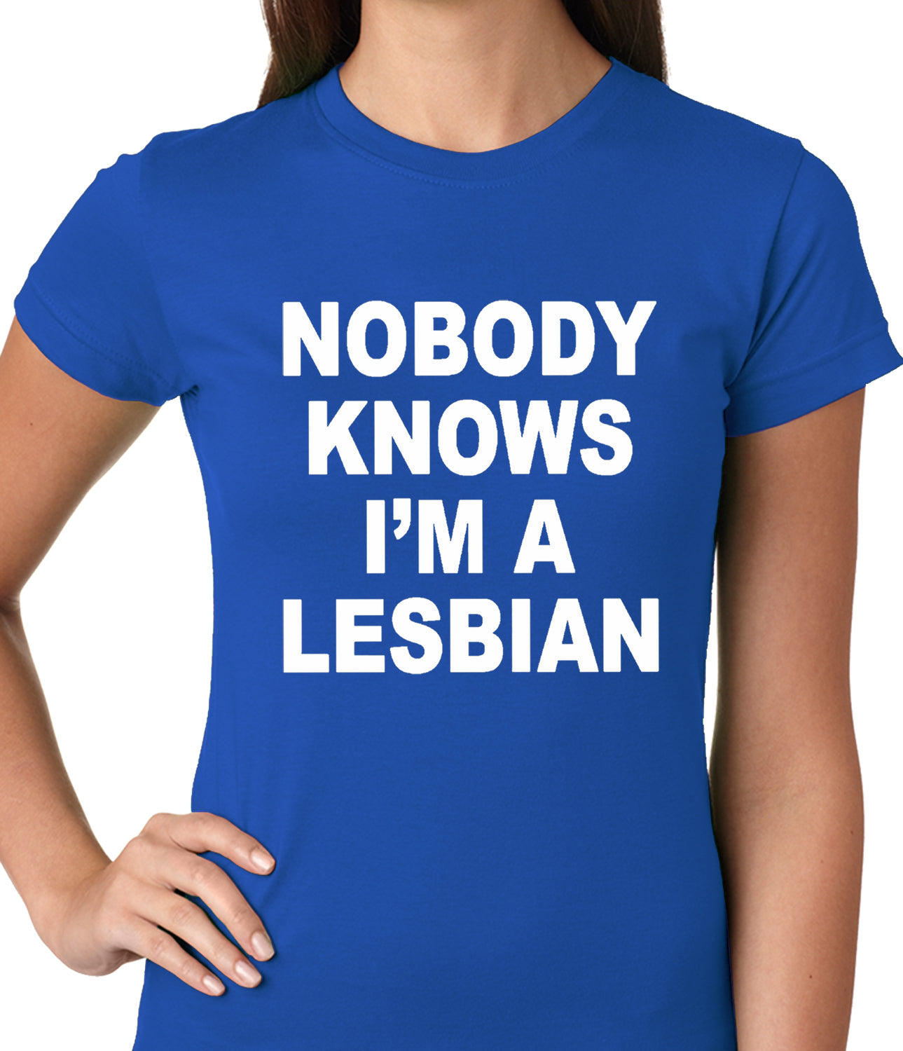 Nobody Knows I'm A Lesbian Girls T-Shirt