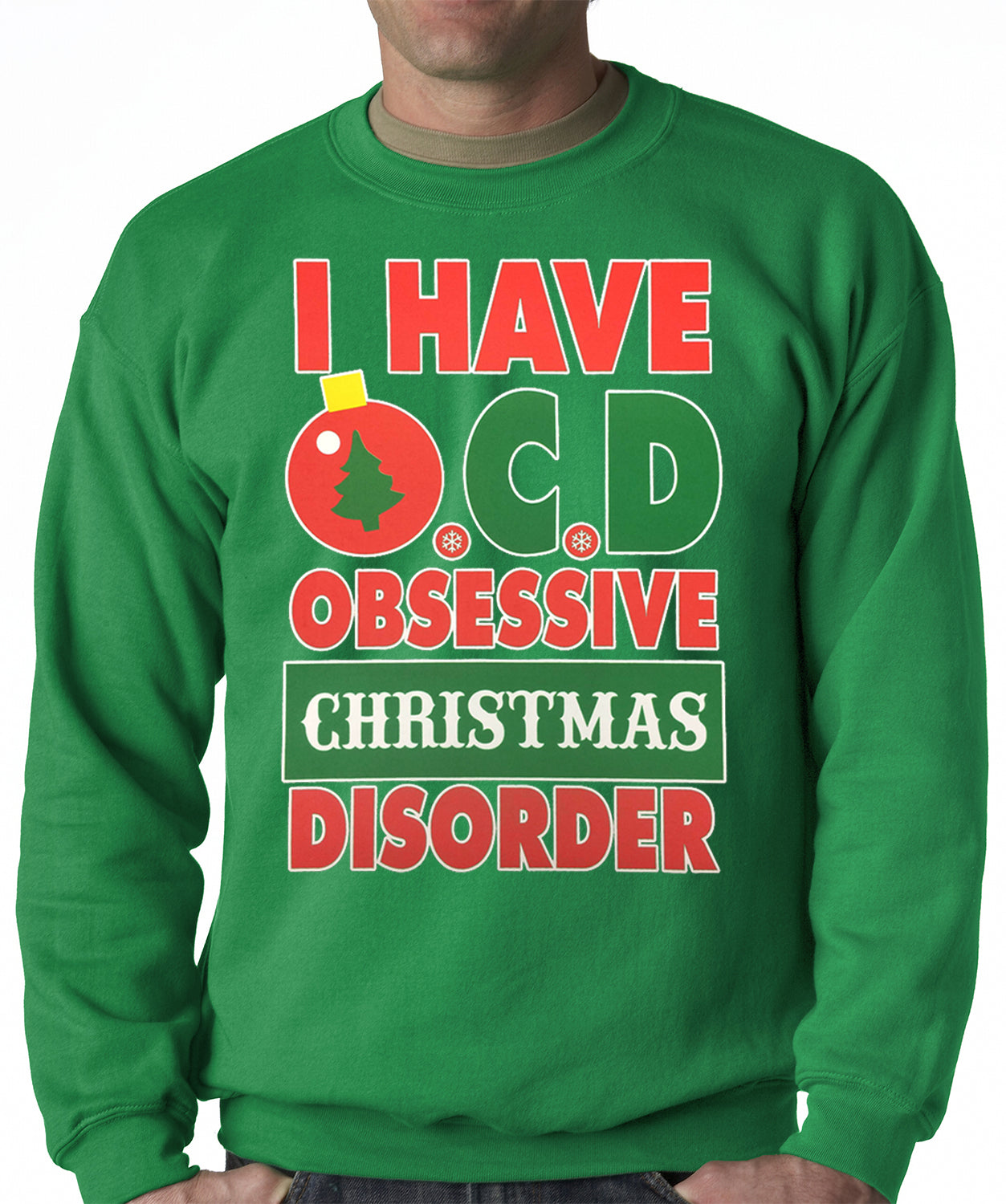 OCD-Obsessive Christmas Disorder Adult Crewneck
