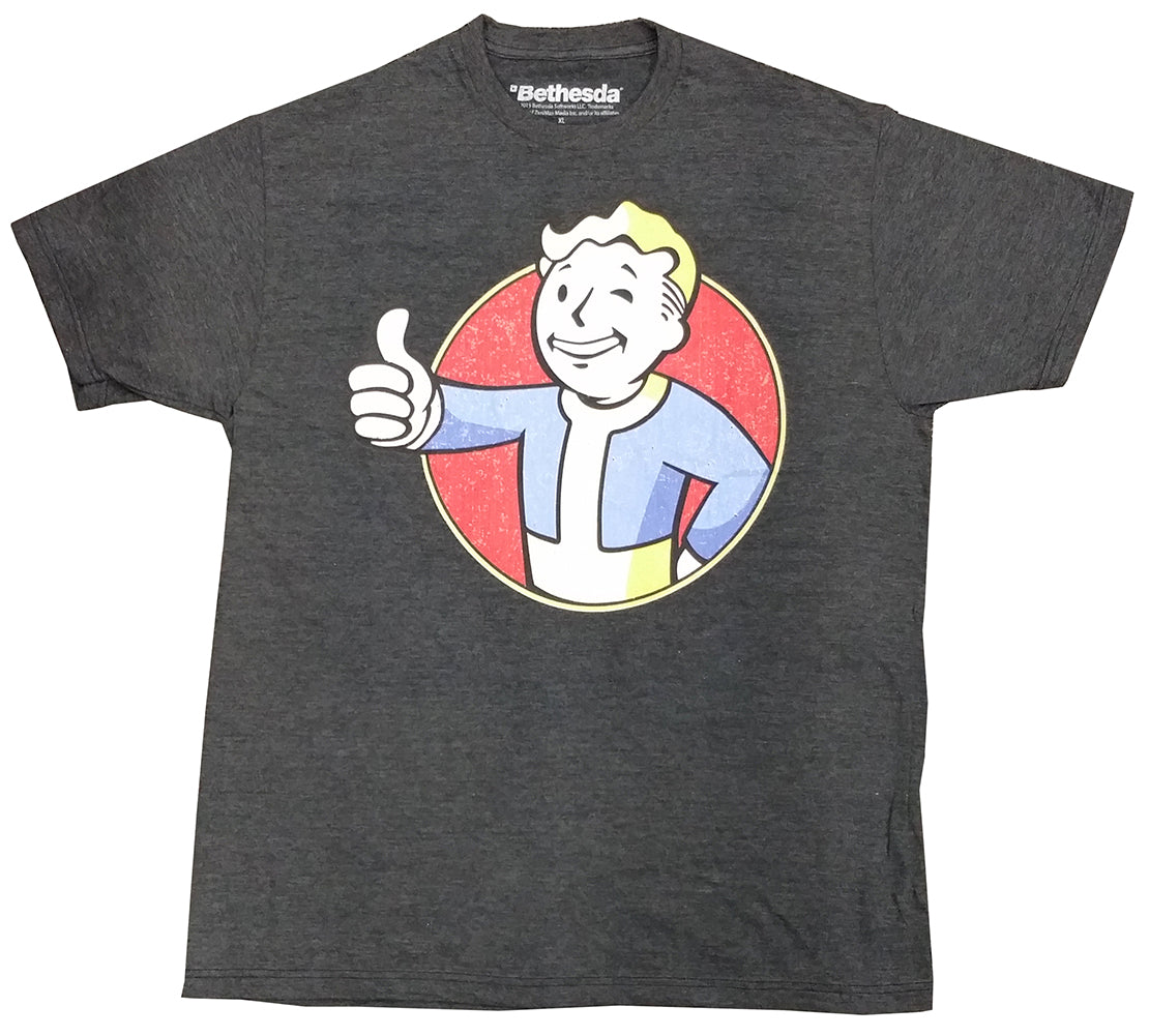 Official Distressed Vault Boy Fallout Mens T-shirt