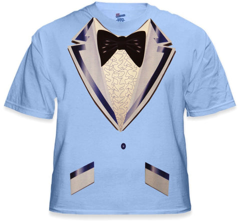 Old Skool Ruffled Light Blue Tuxedo T-Shirt