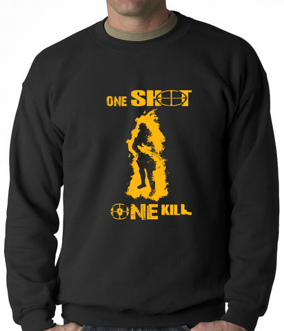 One Shot One Kill Sniper Adult Crewneck