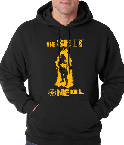 One Shot One Kill Sniper Adult Hoodie