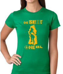 One Shot One Kill Sniper Ladies T-shirt