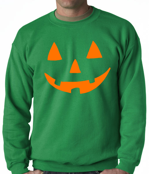 Halloween Sweatshirt - Orange Jack O' Lantern Adult Crewneck –