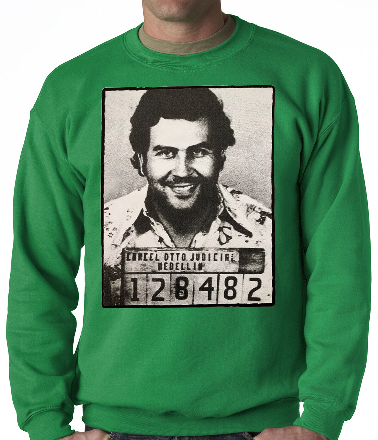 Pablo Escobar Smiling Mug Shot Adult Crewneck