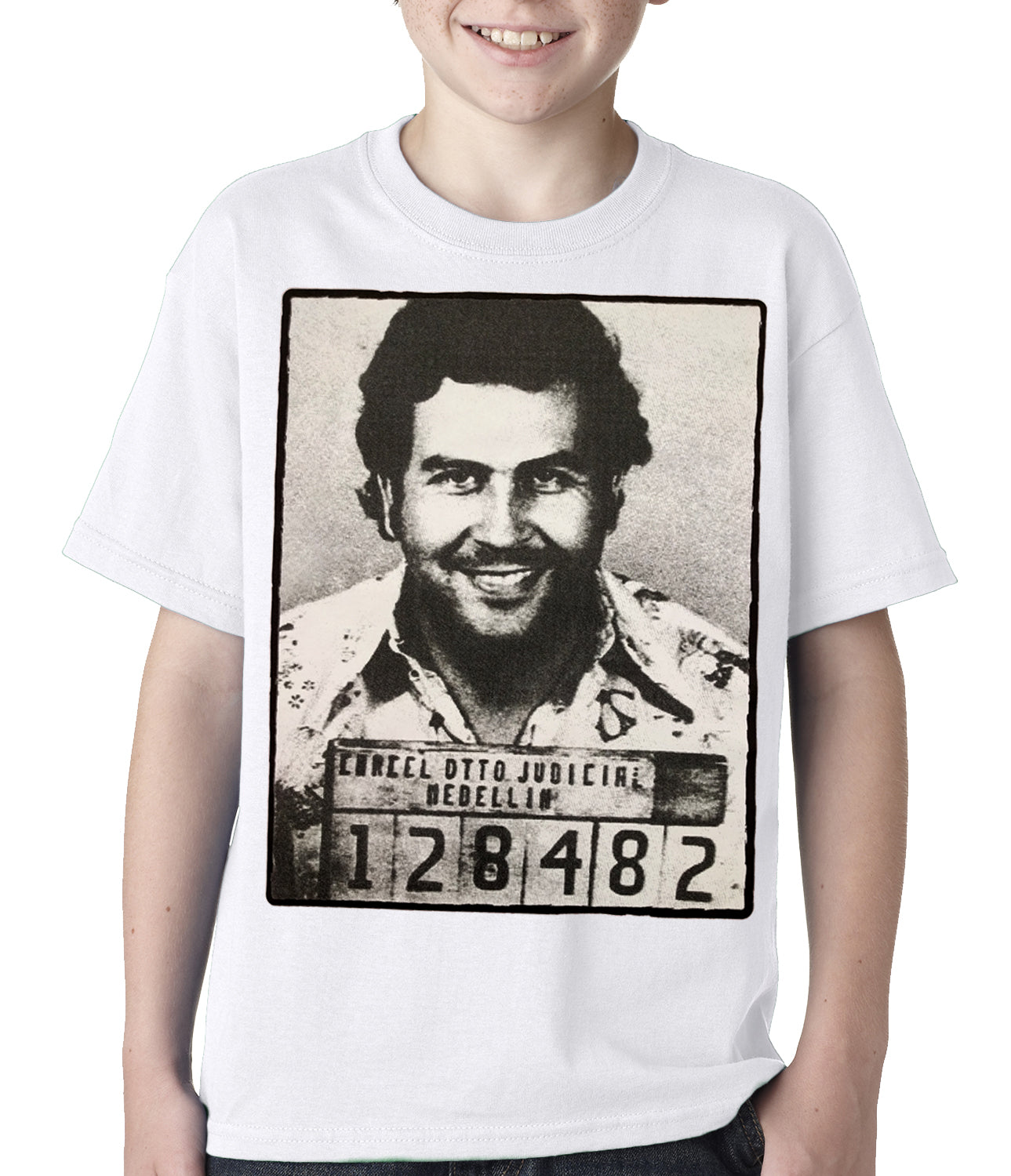 Pablo Escobar Smiling Mug Shot Kids T-shirt