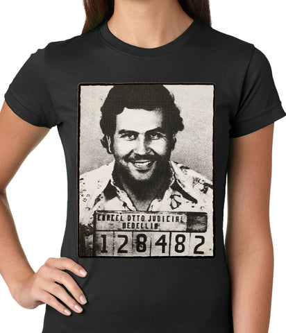 Pablo Escobar Smiling Mug Shot Ladies T-shirt