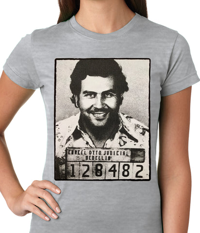 Pablo Escobar Smiling Mug Shot Ladies T-shirt