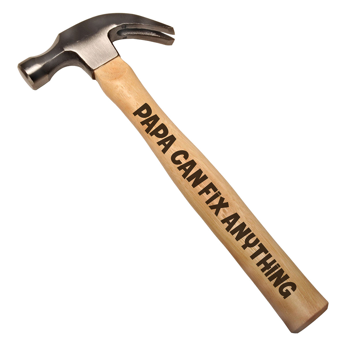 Papa Can Fix Anything DIY Gift Engraved Wood Handle Steel Hammer