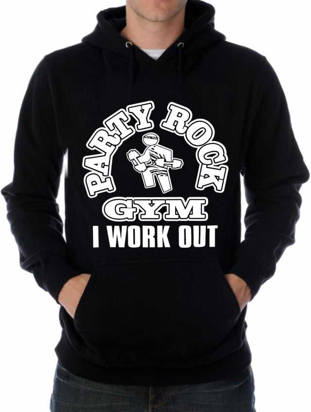 Party Rock Gym I Work Out Adult Hoodie