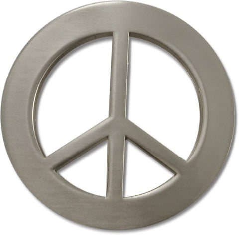 Peace Sign Belt Buckle With FREE Leather Belt