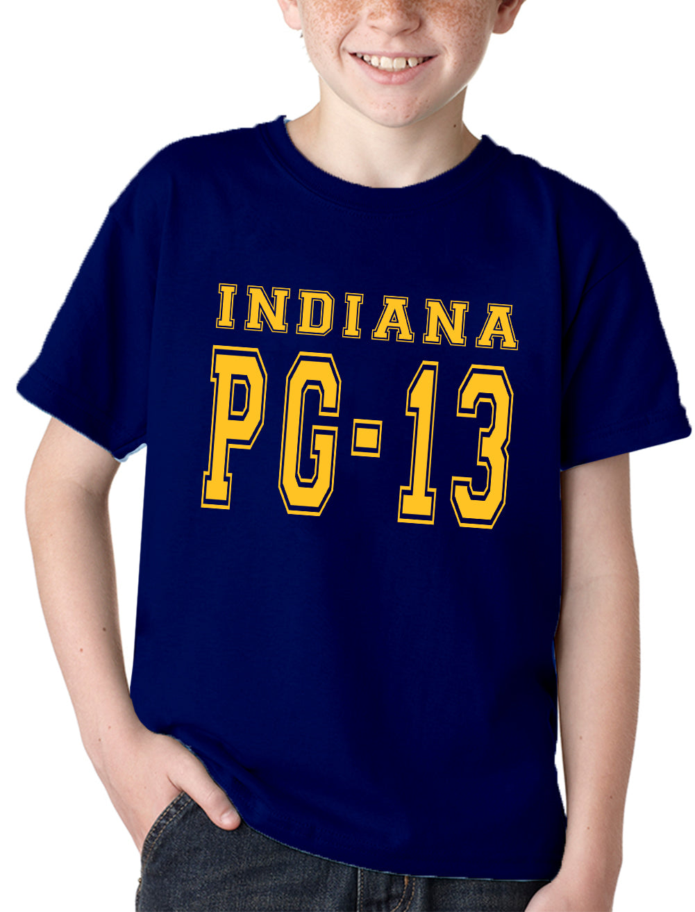 PG-13 George Indiana Kid's T-Shirt (Navy Blue)