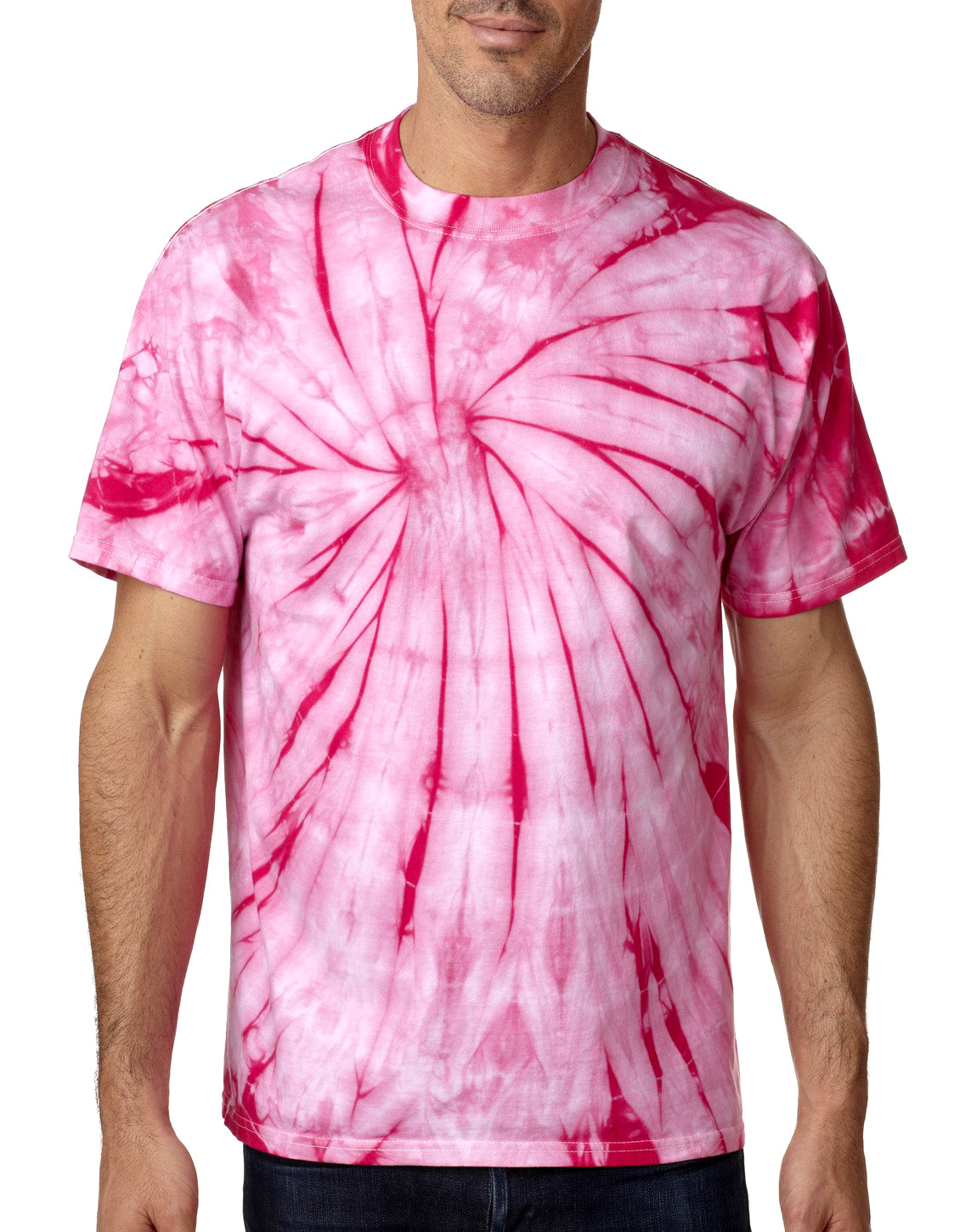 Pink Spider Mens Tie Dye T-shirt