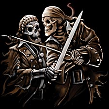 Pirate Skeletons Sword Fight T-Shirt