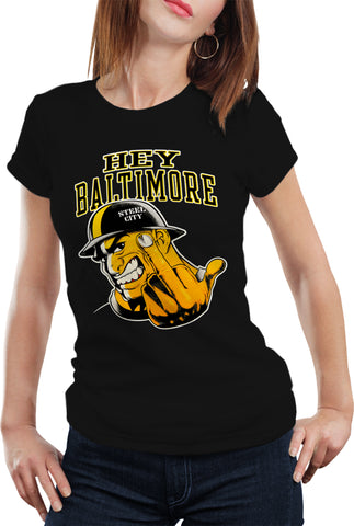 Hey Baltimore - Pittsburgh guy with Middle Finger Girls T-shirt