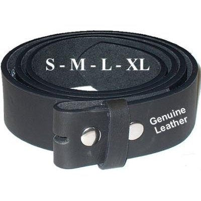 Plain Black Leather Belt for use with any Belt Buckle