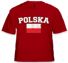 Poland "Polska" Vintage Flag International Mens T-Shirt