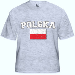 Poland "Polska" Vintage Flag International Mens T-Shirt