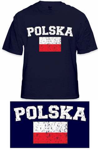 Poland "Polska" Vintage Flag International Mens T-Shirt