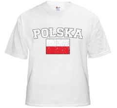 Poland "Polska" Vintage Flag International Mens T-Shirt