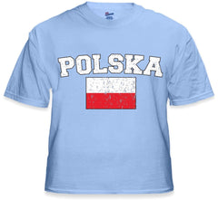 Poland "Polska" Vintage Flag International Mens T-Shirt